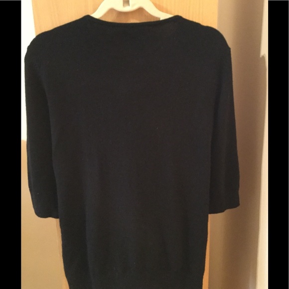 BCBGMaxazria lambswool black black 3/4 sleeve sweater size small - Picture 2 of 6